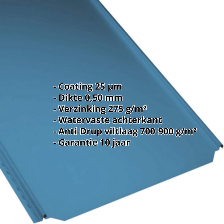 Felsplaat PD-510-S | Vlak | Anti-Drup 700 g/m² | Staal 0,50 mm | 25 µm Polyester | 5010 - Gentiaanblauw #2