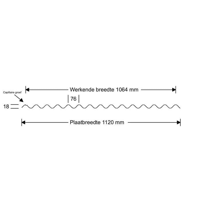 Golfplaat 18/1064 | Dak | Anti-Drup 1000 g/m² | Staal 0,75 mm | 60 µm Puramid | 7016 - Antracietgrijs #9