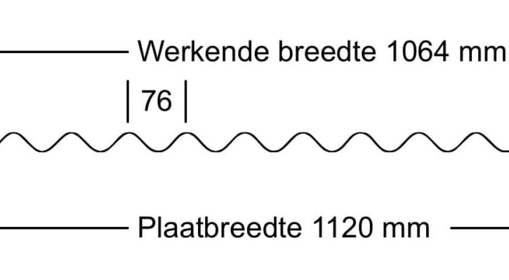 Golfplaat 18/1064 | Dak | Anti-Drup 1000 g/m² | Aluminium 0,70 mm | 25 µm Polyester | 6005 - Mosgroen #8