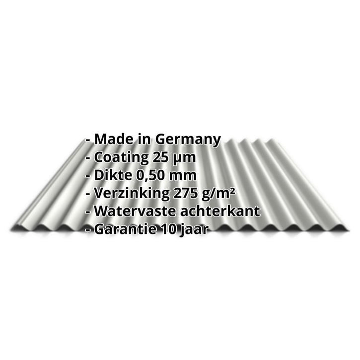 Golfplaat 18/1064 | Dak | Staal 0,50 mm | 25 µm Polyester | 9002 - Grijswit #2