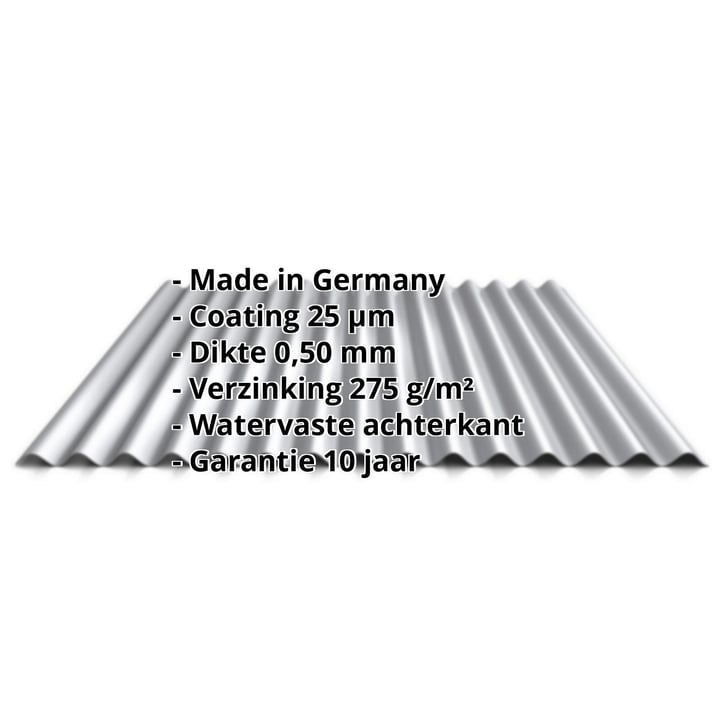 Golfplaat 18/1064 | Gevel | Staal 0,50 mm | 25 µm Polyester | 9006 - Zilver-Metallic #2