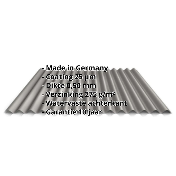Golfplaat 18/1064 | Gevel | Staal 0,50 mm | 25 µm Polyester | 9007 - Grijs aluminiumkleurig #2