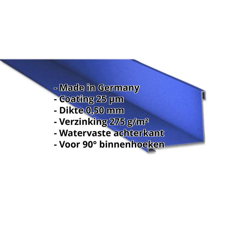 Binnenhoek | 115 x 115 x 2000 mm | Staal 0,50 mm | 25 µm Polyester | 5010 - Gentiaanblauw #2