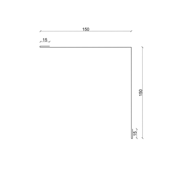 Binnenhoek | 150 x 150 x 2000 mm | Staal 0,50 mm | 25 µm Polyester | Houtlook - Eiken #3