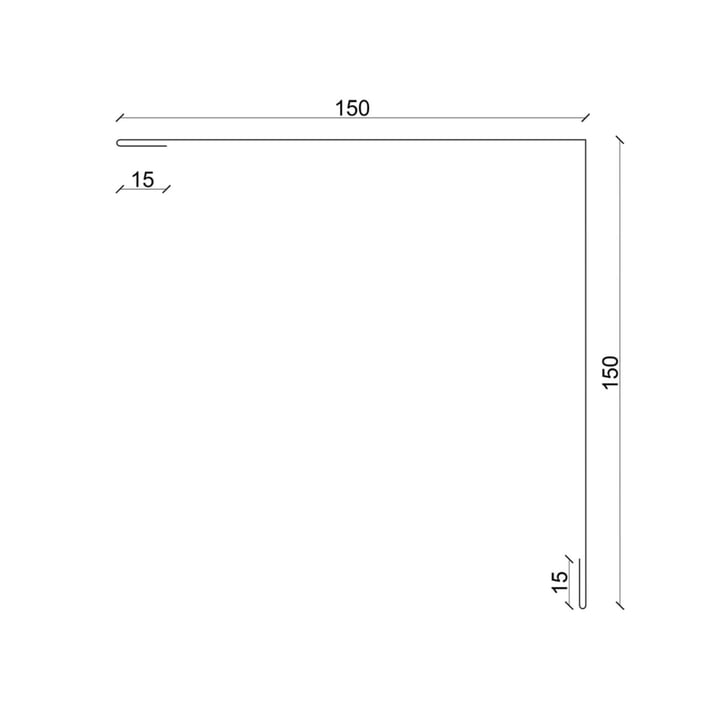 Buitenhoek | 150 x 150 x 2000 mm | Staal 0,75 mm | 50 µm PURLAK® | 9006 - Zilver-Metallic #3