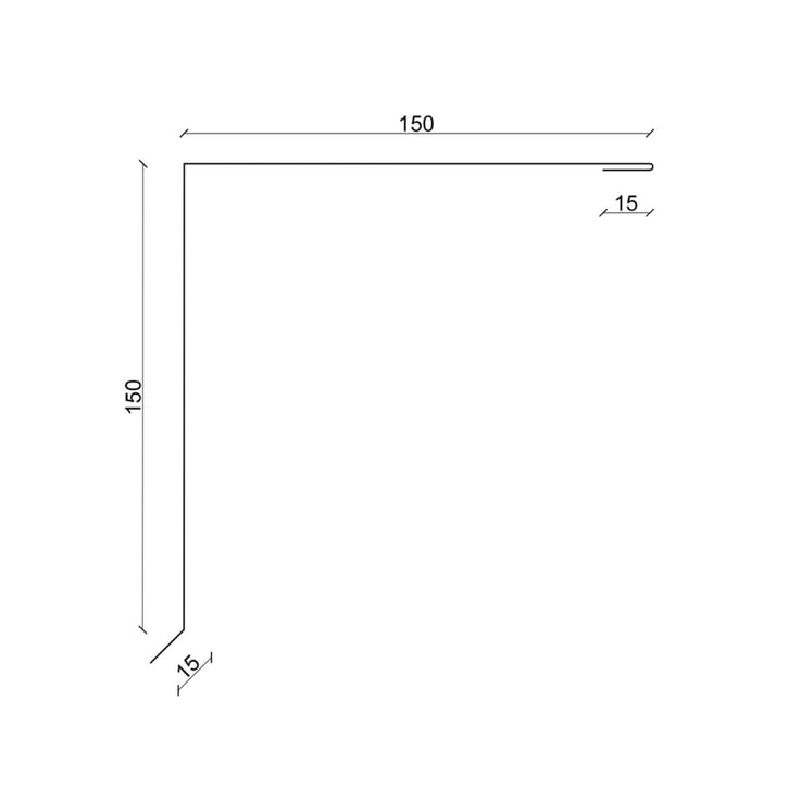 Nok lessenaarsdak | 150 x 150 x 2000 mm | 80° | Staal 0,50 mm | 50 µm PURLAK® | 028 - Kersrood #3