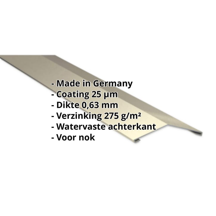 Nokstuk vlak | 145 x 145 mm | 150° | Staal 0,63 mm | 25 µm Polyester | 1015 - Licht ivoorkleurig #2