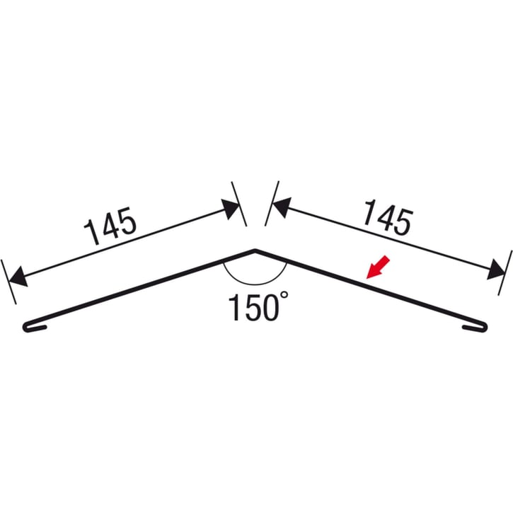 Nokstuk vlak | 145 x 145 mm | 150° | Staal 0,75 mm | 25 µm Polyester | 1015 - Licht ivoorkleurig #4