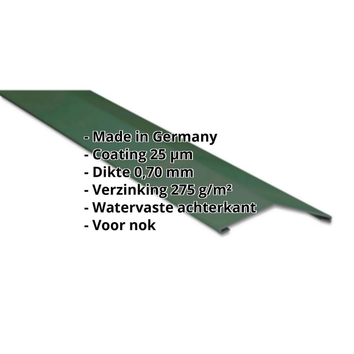 Nokstuk vlak | 145 x 145 mm | 150° | Aluminium 0,70 mm | 25 µm Polyester | 6005 - Mosgroen #2