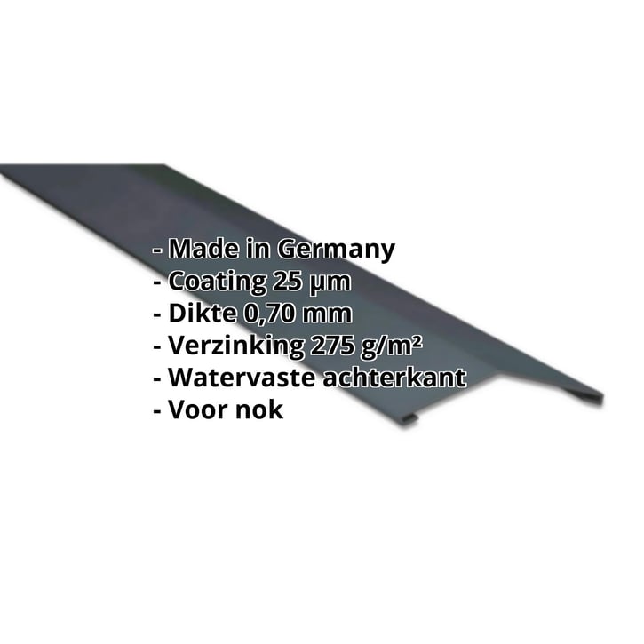 Nokstuk vlak | 145 x 145 mm | 150° | Aluminium 0,70 mm | 25 µm Polyester | 7016 - Antracietgrijs #2