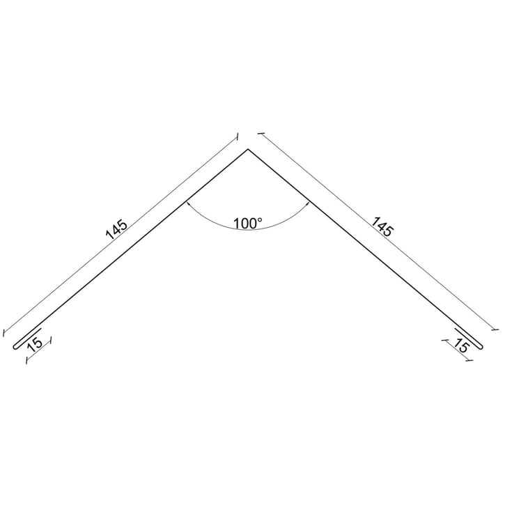 Nokstuk vlak | 145 x 145 x 2000 mm | 140° | Staal 0,75 mm | Aluzink | Zilvergrijs #2