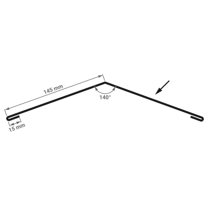 Nokstuk vlak | 145 x 145 x 2000 mm | 140° | Staal 0,50 mm | 25 µm Polyester | 7035 - Lichtgrijs #3