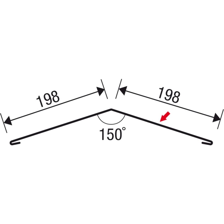 Nokstuk vlak | 198 x 198 mm | 150° | Staal 0,50 mm | 25 µm Polyester | 1015 - Licht ivoorkleurig #4