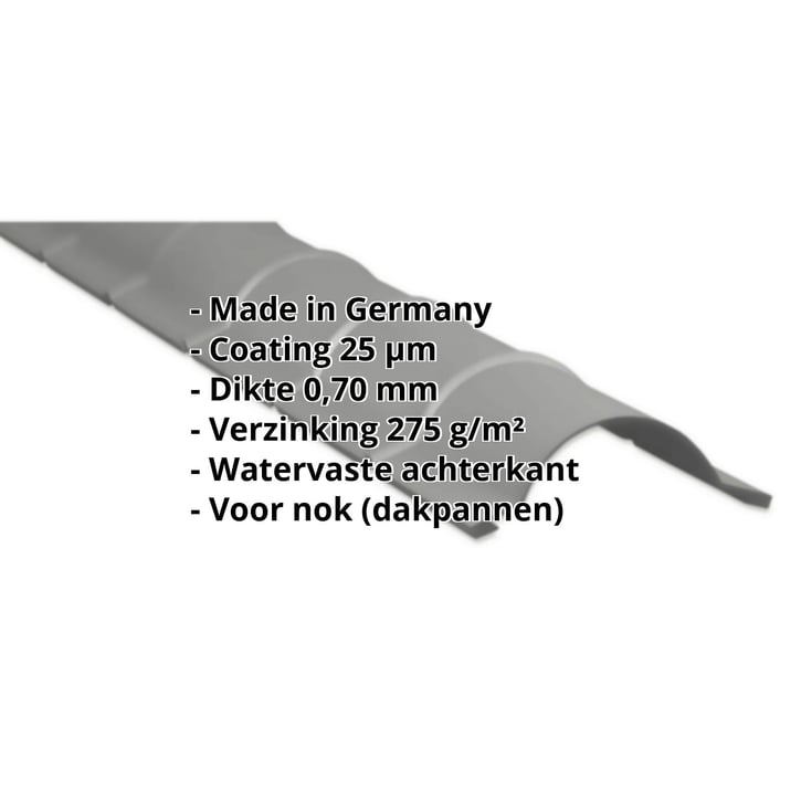 Ronde nok | 1,86 m | Aluminium 0,70 mm | 25 µm Polyester | 9007 - Grijs aluminiumkleurig #2