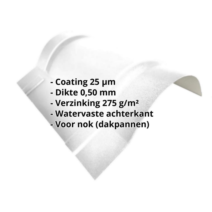 Ronde nok groot | 1,960 m | Staal 0,50 mm | 25 µm Polyester | 7035 - Lichtgrijs #2