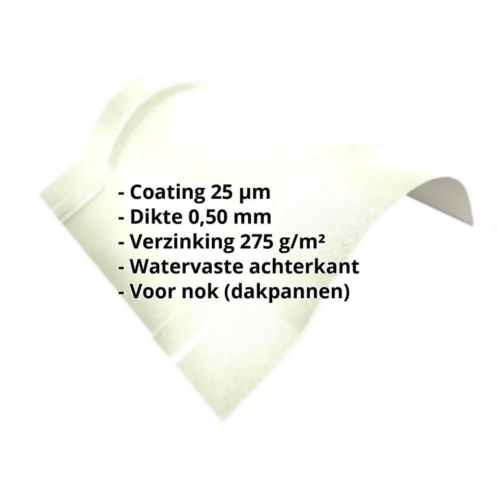 Ronde nok groot | 1,960 m | Staal 0,50 mm | 25 µm Polyester | 9002 - Grijswit #2