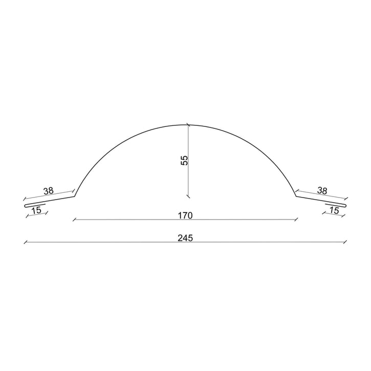 Ronde nok klein | 1,965 m | Staal 0,50 mm | 50 µm PURLAK® | 8004 - Koperbruin #2