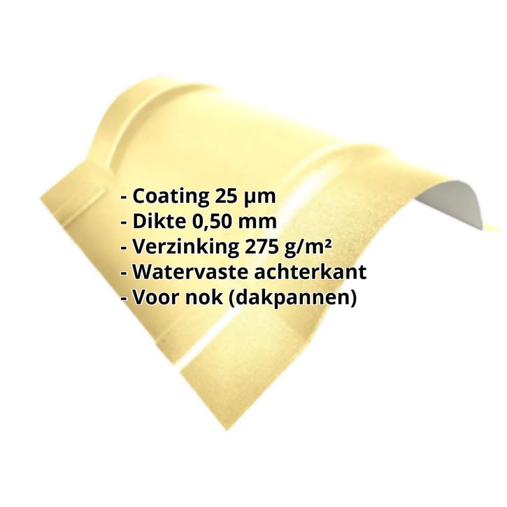 Ronde nok klein | 1,965 m | Staal 0,50 mm | 25 µm Polyester | 1015 - Licht ivoorkleurig #2