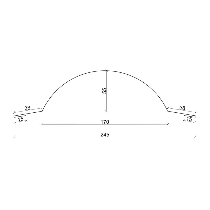 Ronde nok klein | 1,965 m | Staal 0,50 mm | 25 µm Polyester | 1015 - Licht ivoorkleurig #3