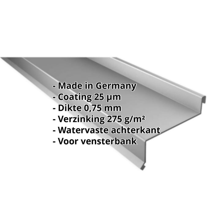 Vensterbank | 50 x 115 x 40 x 2000 mm | Staal 0,75 mm | 25 µm Polyester | 9006 - Zilver-Metallic #2