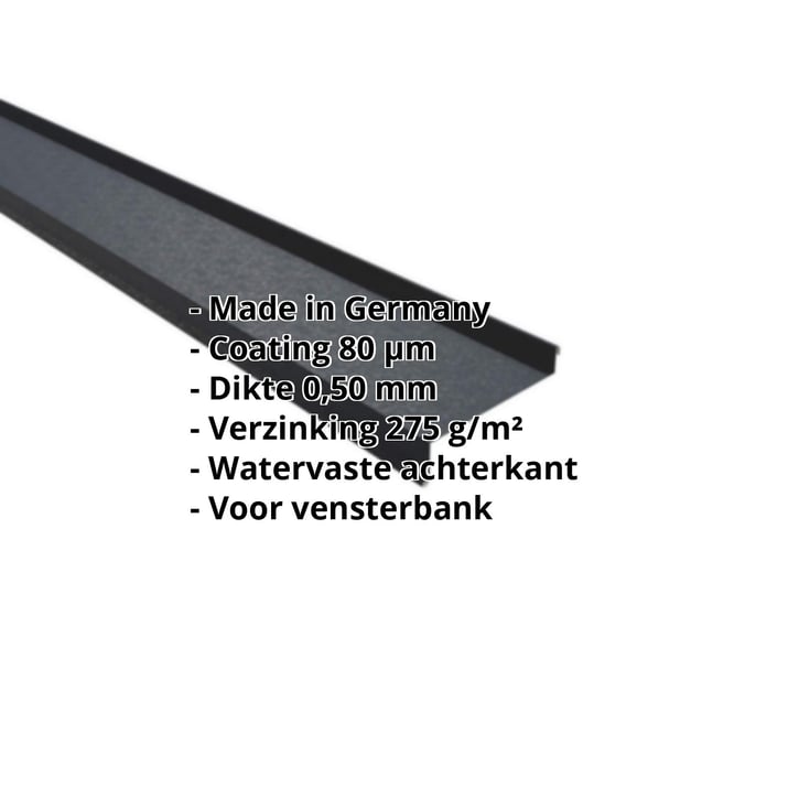 Vensterbank | 50 x 115 x 40 x 2000 mm | Staal 0,50 mm | 80 µm Shimoco | 7016 - Antracietgrijs #2