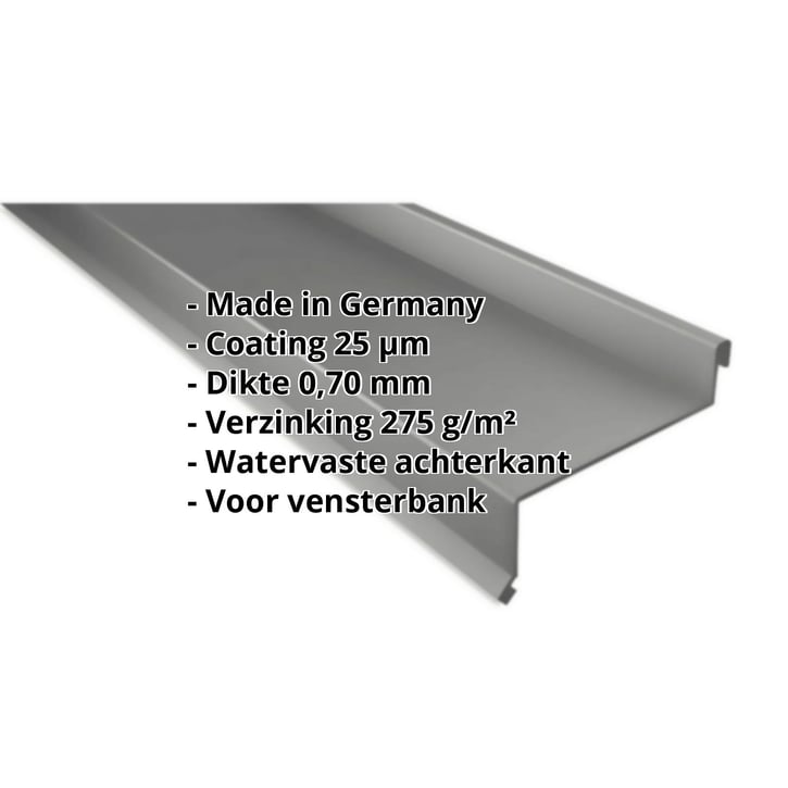 Vensterbank | 50 x 115 x 40 x 2000 mm | Aluminium 0,70 mm | 25 µm Polyester | 9007 - Grijs aluminiumkleurig #2