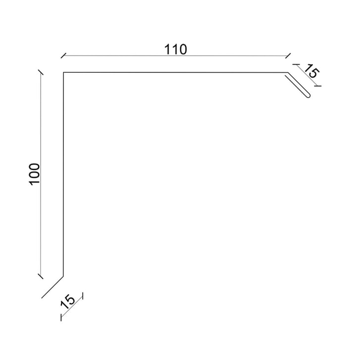 Windveer | 110 x 100 x 2000 mm | Staal 0,50 mm | 50 µm PURLAK® | 8004 - Koperbruin #2