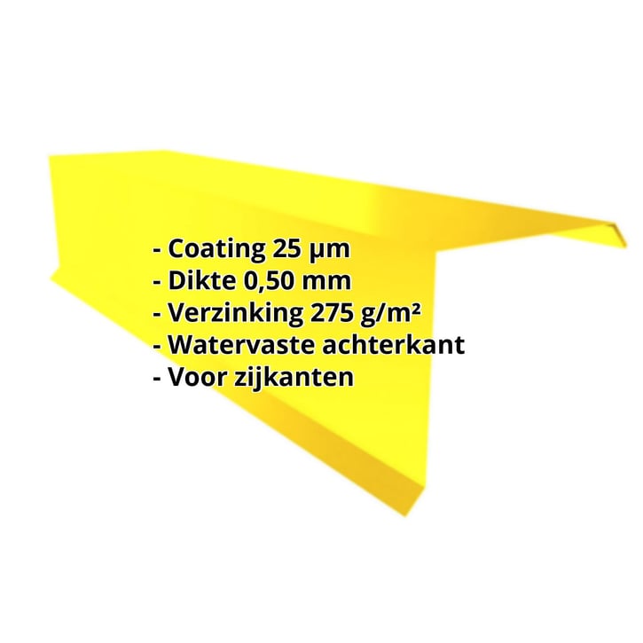 Windveer | 110 x 100 x 2000 mm | Staal 0,50 mm | 25 µm Polyester | 1021 - Koolzaadgeel #2