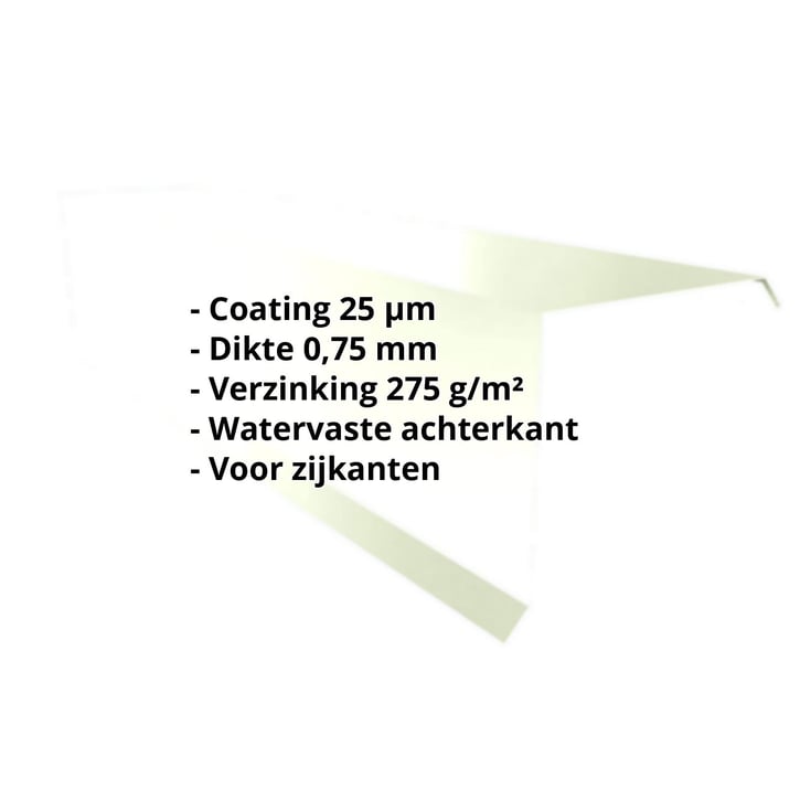 Windveer | 110 x 100 x 2000 mm | Staal 0,75 mm | 25 µm Polyester | 9002 - Grijswit #2