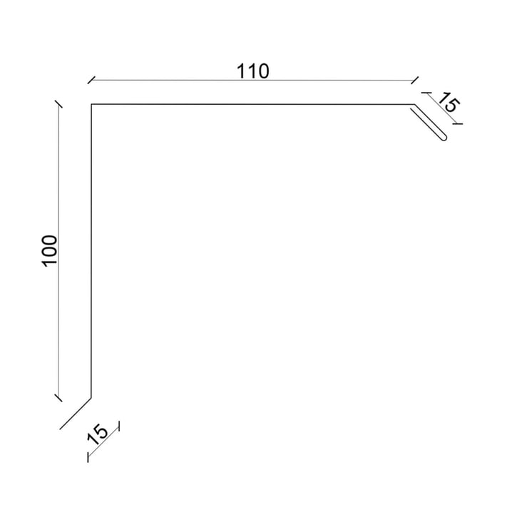 Windveer | 110 x 100 x 2000 mm | Staal 0,75 mm | 25 µm Polyester | 9006 - Zilver-Metallic #2