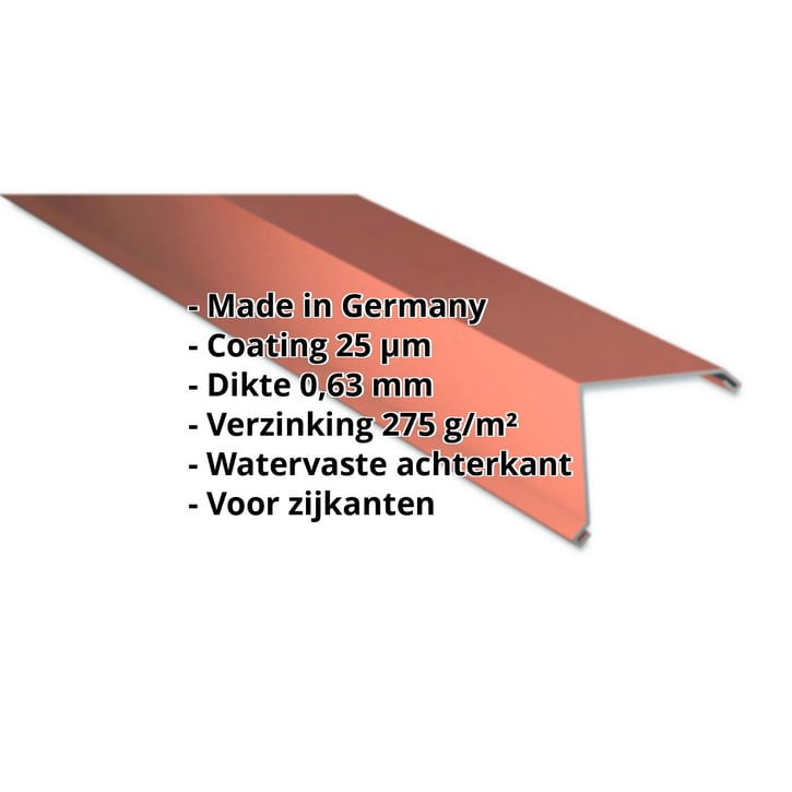 Windveer | 115 x 115 mm | Staal 0,63 mm | 25 µm Polyester | 8004 - Koperbruin #2