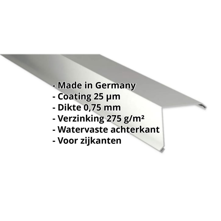 Windveer | 115 x 115 mm | Staal 0,75 mm | 25 µm Polyester | 9002 - Grijswit #2