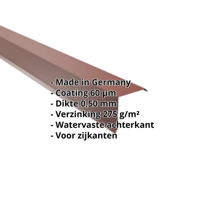 Windveer | 115 x 115 mm | Staal 0,50 mm | 60 µm Puramid | 6012 - Roodbruin #2