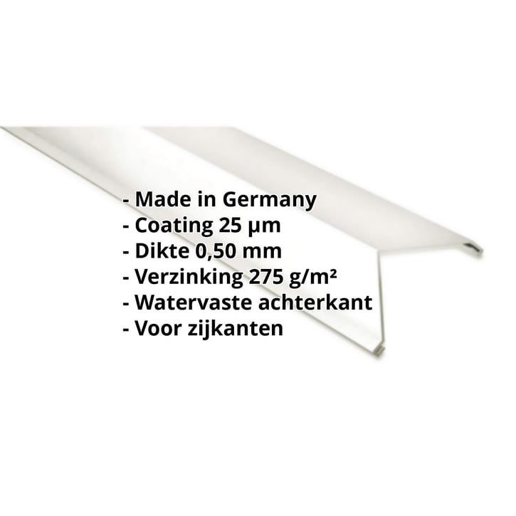 Windveer | 150 x 150 mm | Staal 0,50 mm | 25 µm Polyester | 9010 - Zuiverwit #2