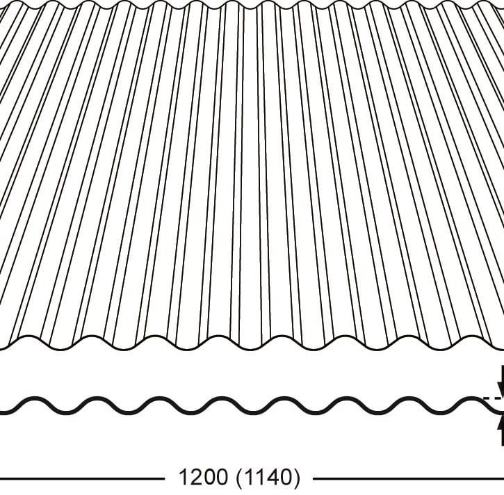 Polyester golfplaat Stabipol | LT 76/18 | 0,85 mm | Donkergrijs | 3000 mm #3