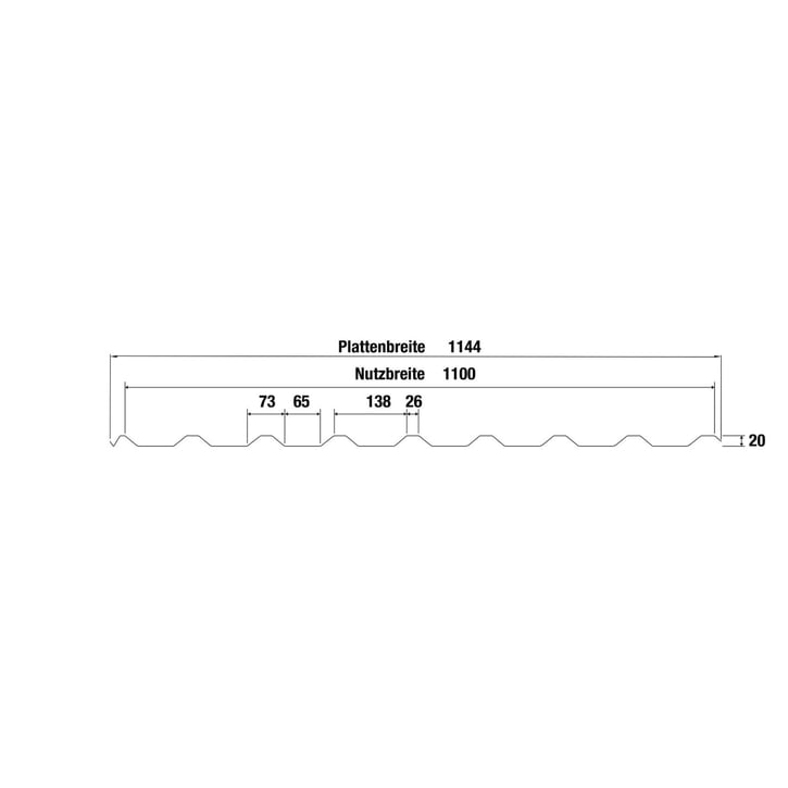 PVC profielplaat FLEXI | 20/1100 | 1,40 mm | Antraciet metallic | 2500 mm #5