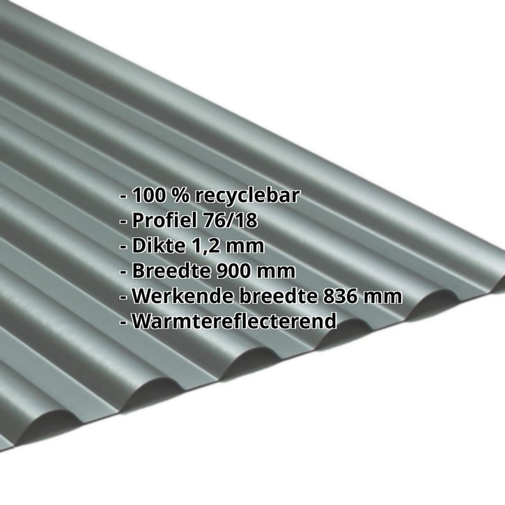 PVC profielplaat SINTRA | 77/18 | 1,20 mm | Antraciet metallic | 3000 mm #2