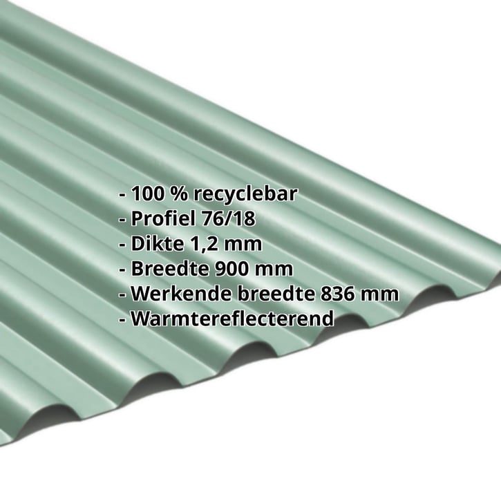PVC profielplaat SINTRA | 77/18 | 1,20 mm | Groen metallic | 2500 mm #2