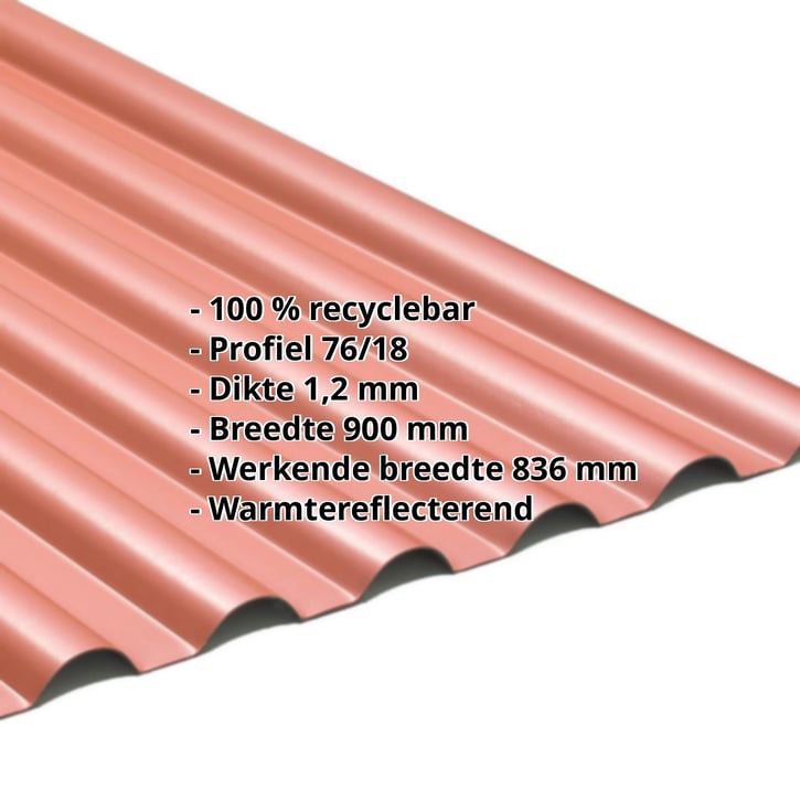 PVC profielplaat SINTRA | 77/18 | 1,20 mm | Rood metallic | 2500 mm #2