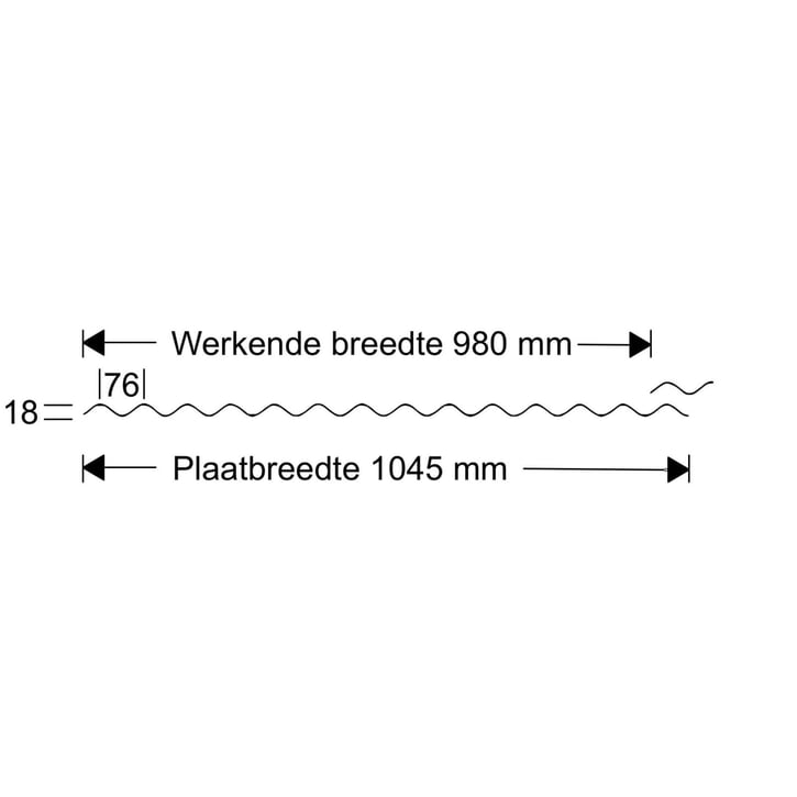 Polycarbonaat golfplaat | 76/18 | Voordeelpakket | 2,80 mm | Brons | Honingraatstructuur | Breedte 4,97 m | Lengte 2,00 m #8