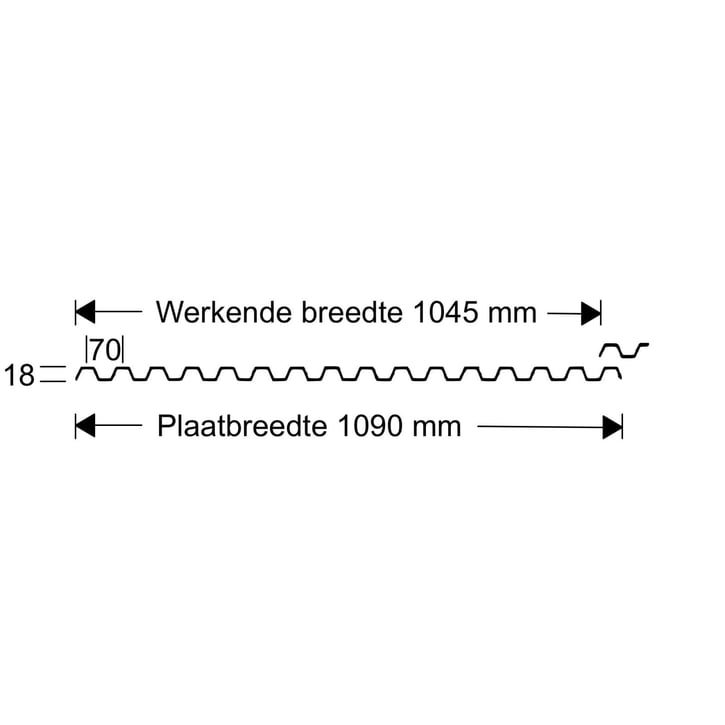 PVC damwandplaat | 70/18 | Voordeelpakket | 1,40 mm | Brons | Breedte 3,18 m | Lengte 2,00 m #8