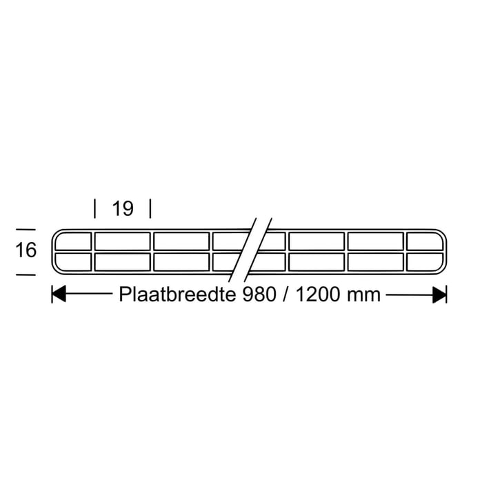 Polycarbonaat kanaalplaat | 16 mm | Profiel DUO | Voordeelpakket | Plaatbreedte 1200 mm | Brons | Breedte 11,13 m | Lengte 3,00 m #10