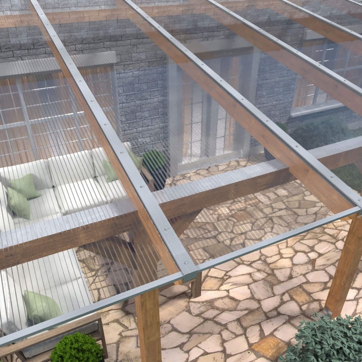 Polycarbonaat kanaalplaat | 16 mm | Profiel DUO | Voordeelpakket | Plaatbreedte 980 mm | Helder | Breedte 3,09 m | Lengte 2,00 m #3