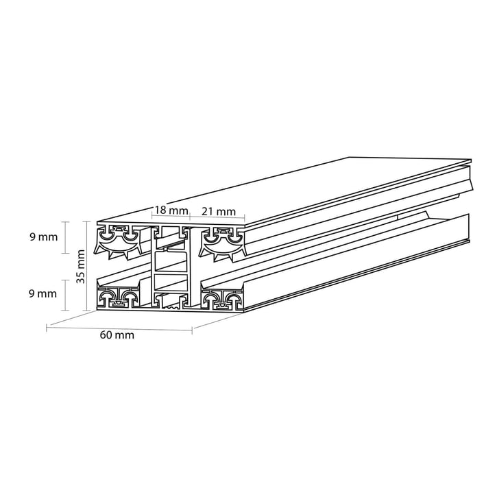 Polycarbonaat kanaalplaat | 16 mm | Profiel Mendig | Voordeelpakket | Plaatbreedte 980 mm | Helder | Extra sterk | Breedte 5,11 m | Lengte 3,00 m #8