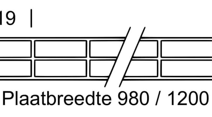 Polycarbonaat kanaalplaat | 16 mm | Profiel Mendig | Voordeelpakket | Plaatbreedte 1200 mm | Helder | Breedte 3,75 m | Lengte 2,00 m #10