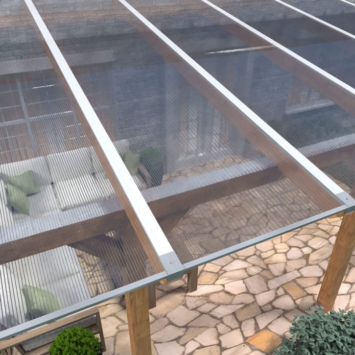 Polycarbonaat kanaalplaat | 16 mm | Profiel Zeven | Voordeelpakket | Plaatbreedte 980 mm | Helder | Extra sterk | Breedte 8,23 m | Lengte 4,50 m #3