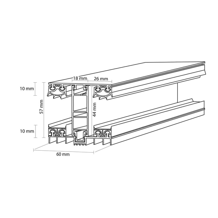 Polycarbonaat kanaalplaat | 25 mm | Profiel Mendig | Voordeelpakket | Plaatbreedte 980 mm | Opaal wit | Extra sterk | Breedte 4,11 m | Lengte 4,50 m #8